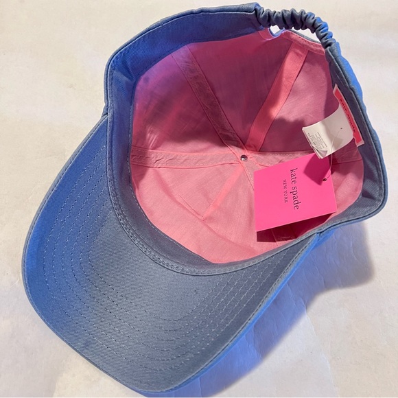 Kate Spade Logo Baseball Cotton Cap Hat Blue/Pink - Picture 6 of 11